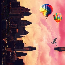wapsidewayshike freetoedit balloon city sunset