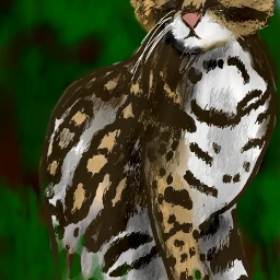 wdpcatears ocelot nature colorful drawing