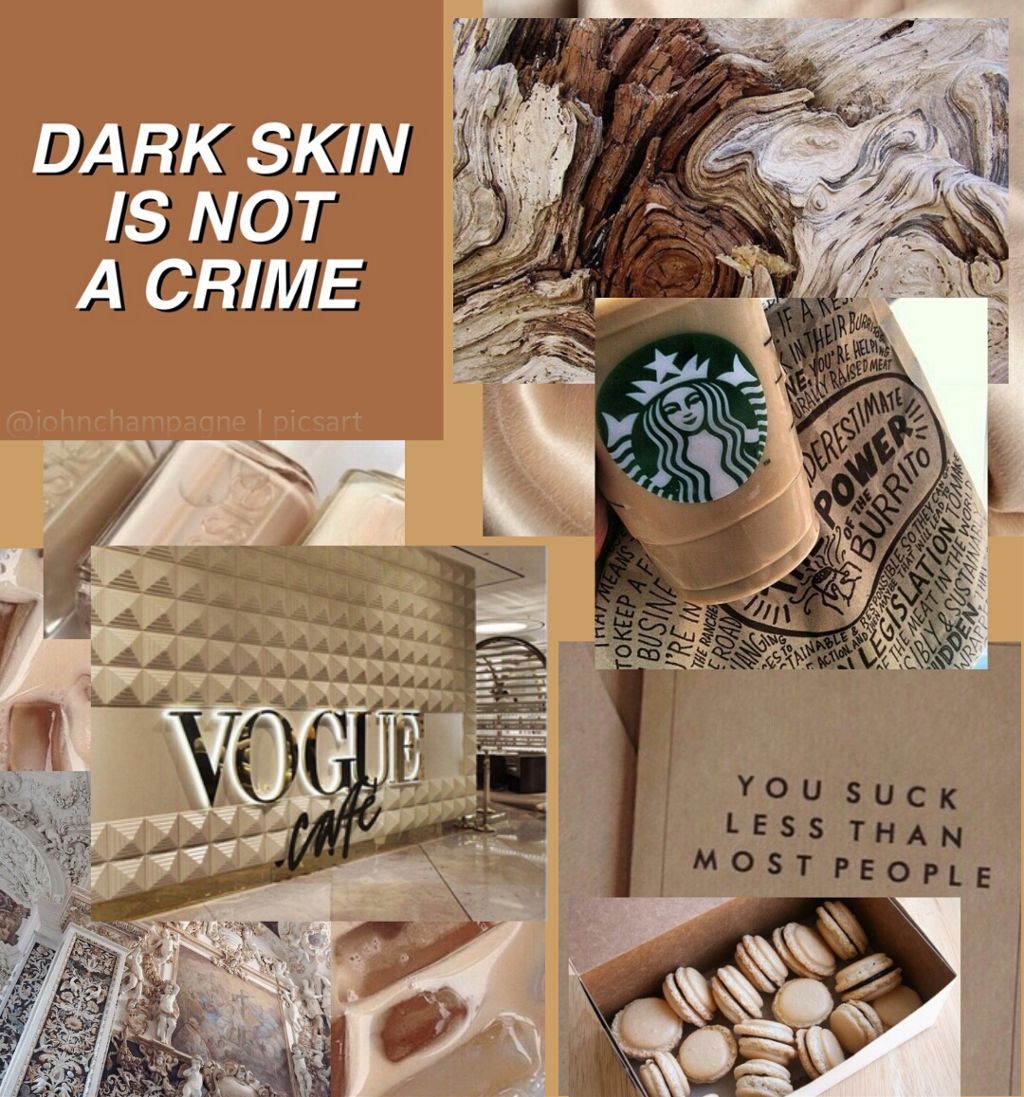 Brown Aesthetic Collage Background - canvas-wut